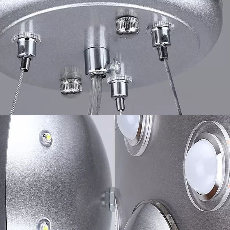 Alessio Diseño OVNI LED Lámpara Colgante Plata Dormitorio/Habitación Infantil Metal y Vidrio ∅ 50CM