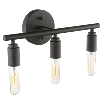 Alessio Moderno LED Luz de Pared Negro Baño Metal Vaso