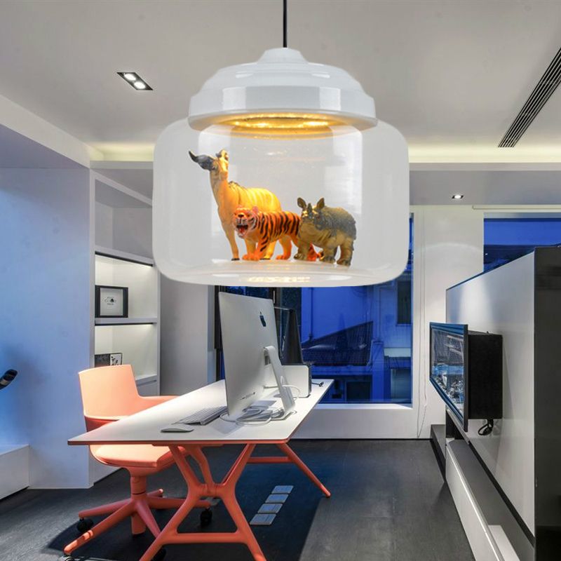 Leilani Lámpara Colgante LED Diseño Animal Negro/Blanco Sala De Estar/Dormitorio/Guardería Metal & Vidrio ∅ 24CM