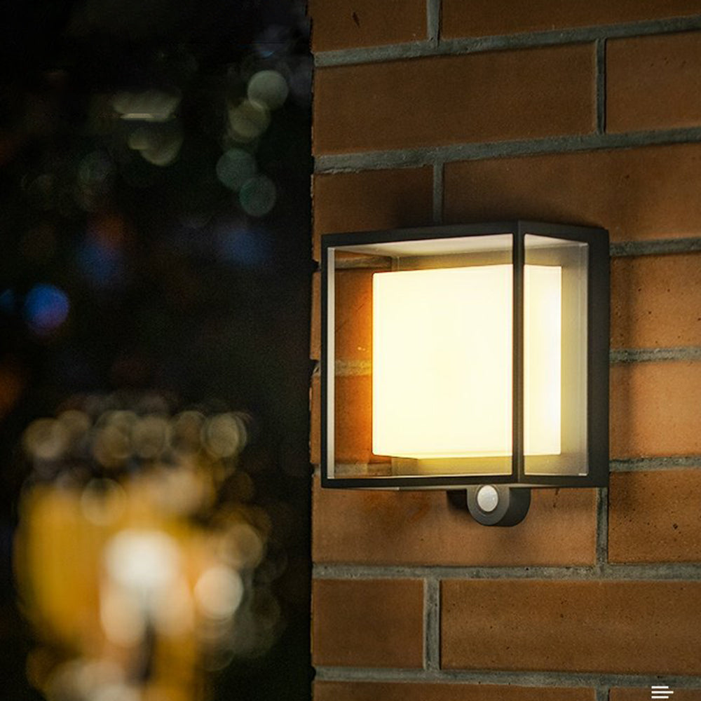Orr Moderno Rectangular LED Lámpara de Pared Exterior Negro Pasillo Jardín