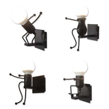 Luxo Lindo Metal LED Aplique de Pared Negro/Blanco
