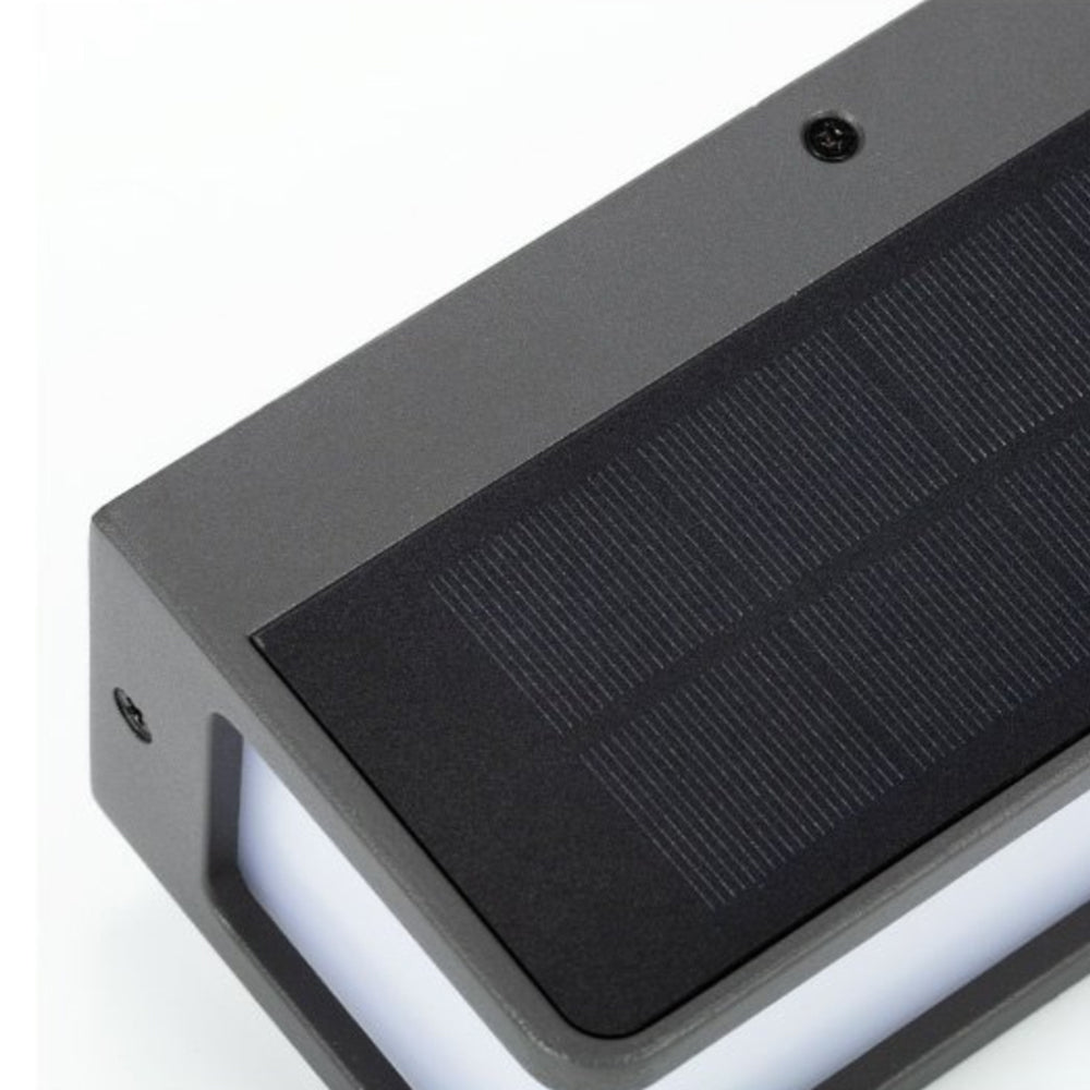 Orr Moderno LED Aplique Exterior Solar Blanco/Negro Pasillo/Balcón Acrílico 3 Tamaños 10CM 15CM 35CM