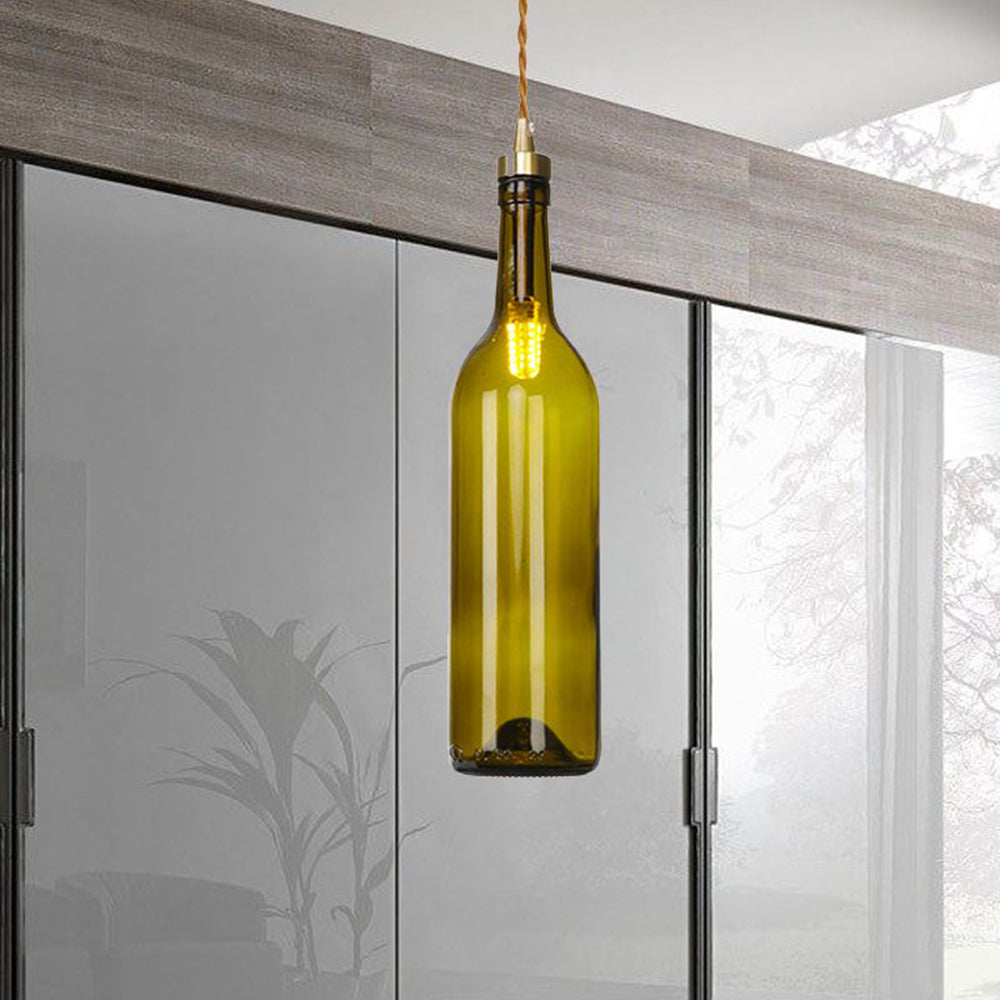 Hailie Industrial Botella de Vino Vaso Lámpara Colgante Vistoso Sala de Estar
