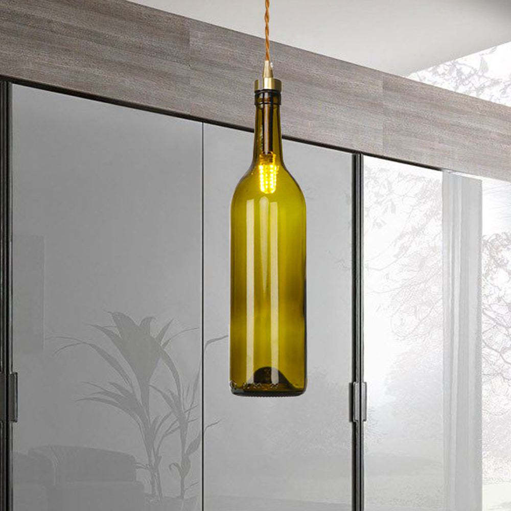 Hailie Industrial Botella de Vino Vaso Lámpara Colgante Vistoso Sala de Estar