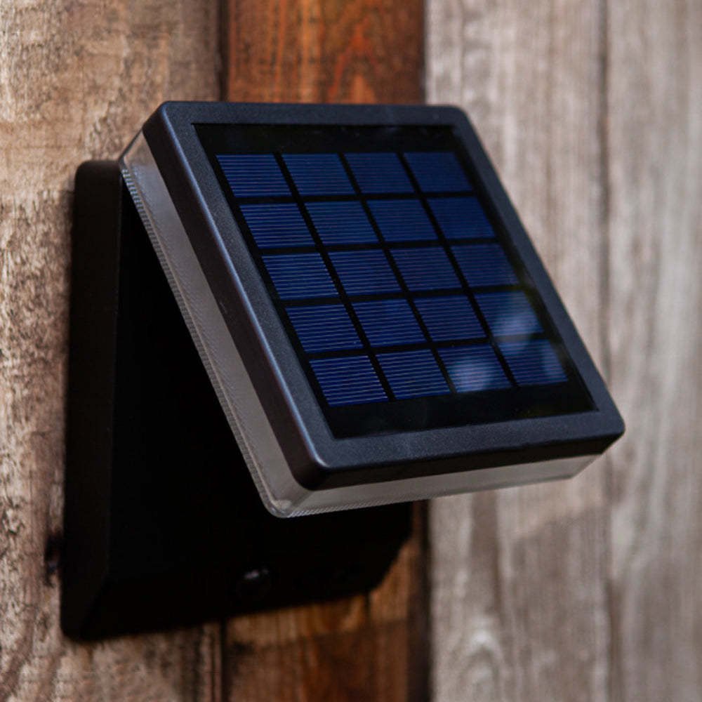Orr Moderno Ángulo Recto LED Aplique de Exterior Negro Pasillo Acrílico Sensor Solar