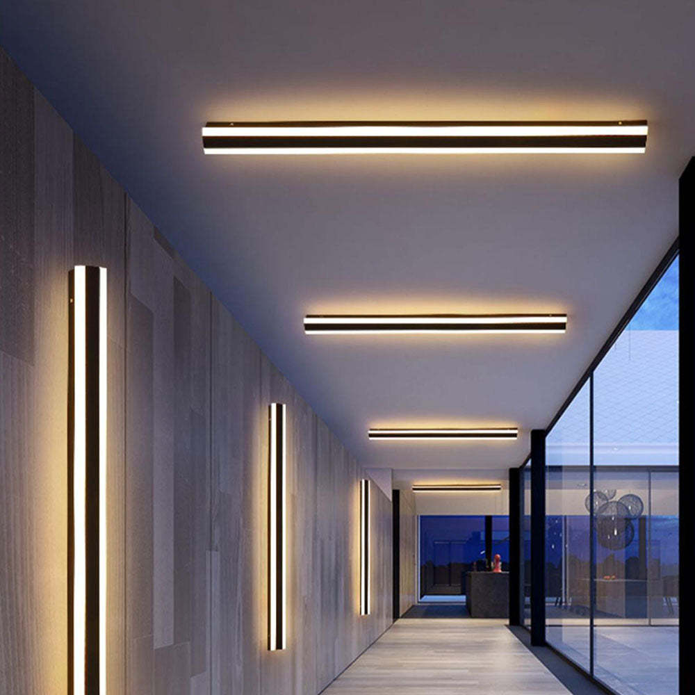 Edge Moderno Lineal Aplique Exterior Metal Acrílico Jardín Pasillo