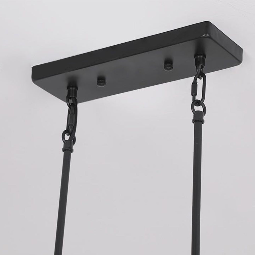 Alessio Vintage LED Lámpara Colgante Rectangular ,2 Colores, Metal Madera