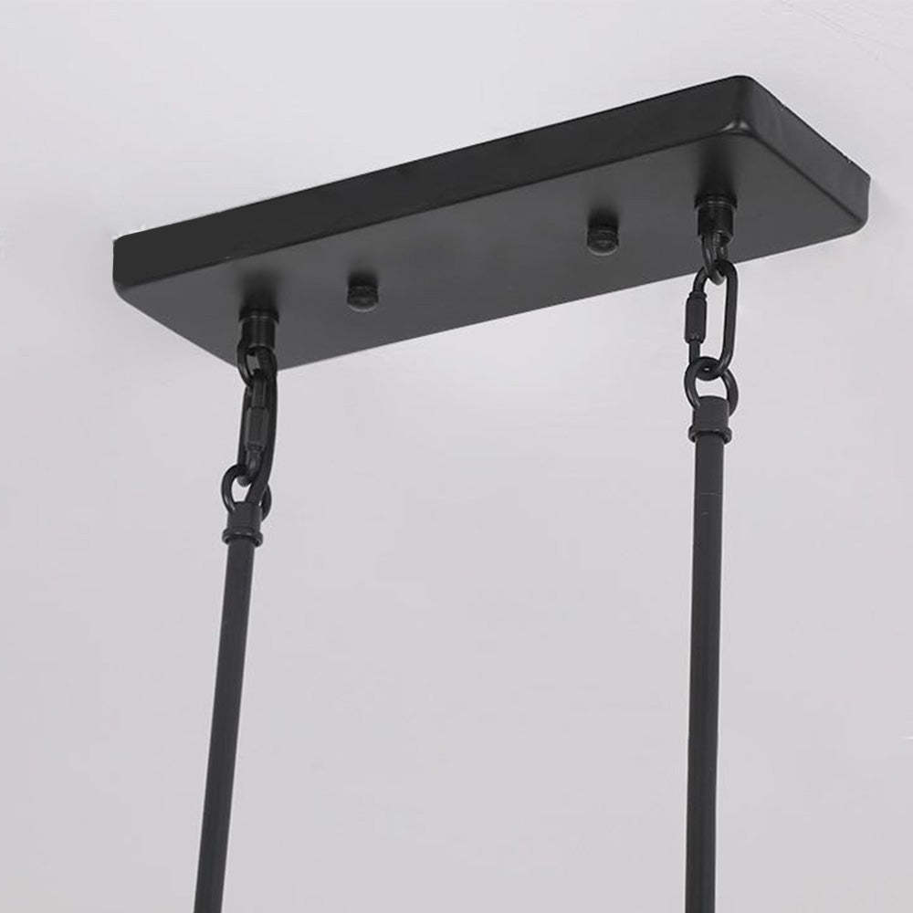 Alessio Vintage LED Lámpara Colgante Rectangular ,2 Colores, Metal Madera