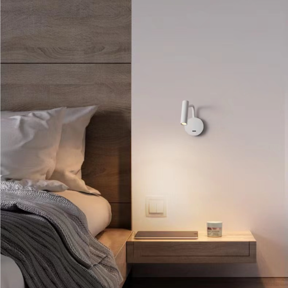 Orr Nórdico Foco Metal/Acrílico Aplique de Pared Negro