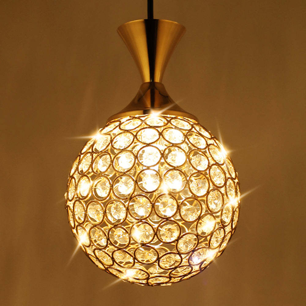 Valentina Moderno LED Bola Cristal Lámpara Colgante Oro Sala de Estar