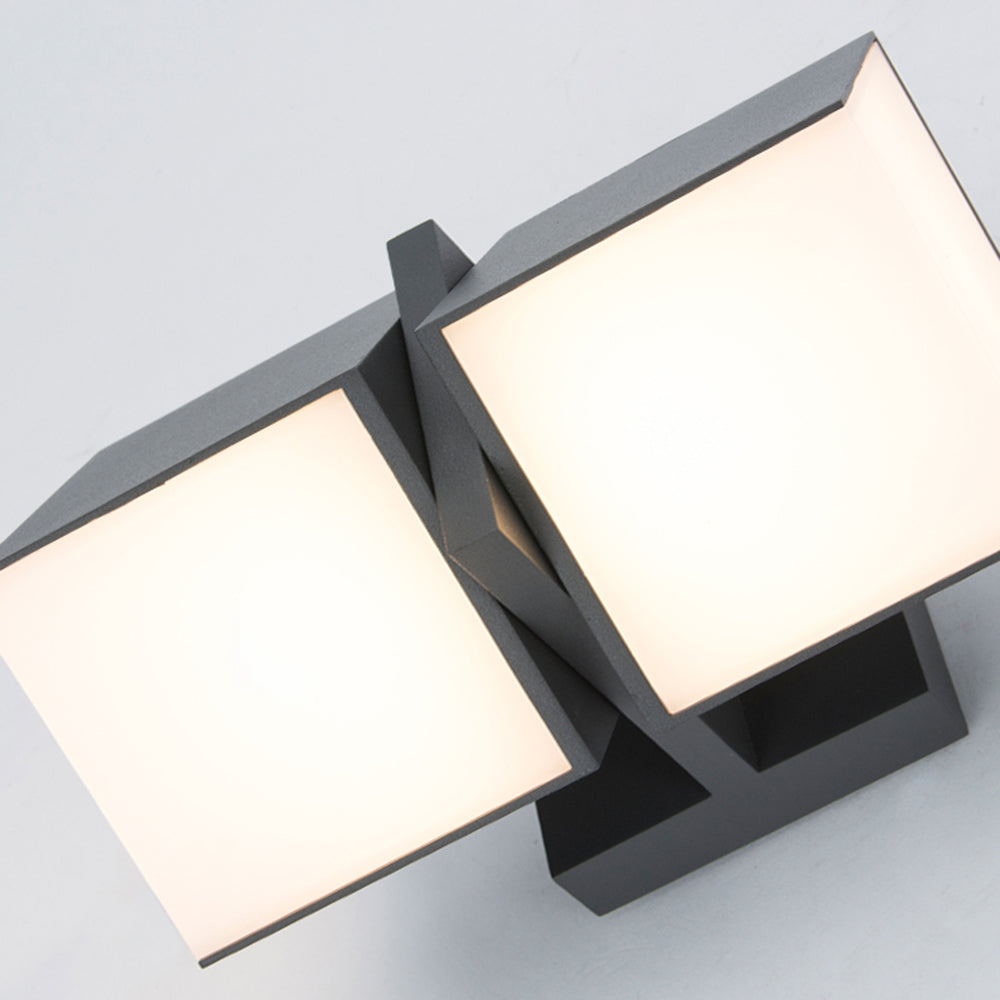 Orr Moderna Lámpara de pared Exterior LED Geometría para Pasillo Metal y Acrílico Giratoria