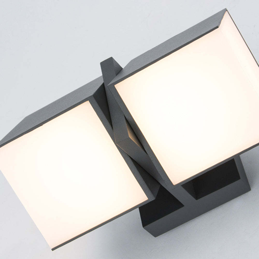 Orr Moderna Lámpara de pared Exterior LED Geometría para Pasillo Metal y Acrílico Giratoria