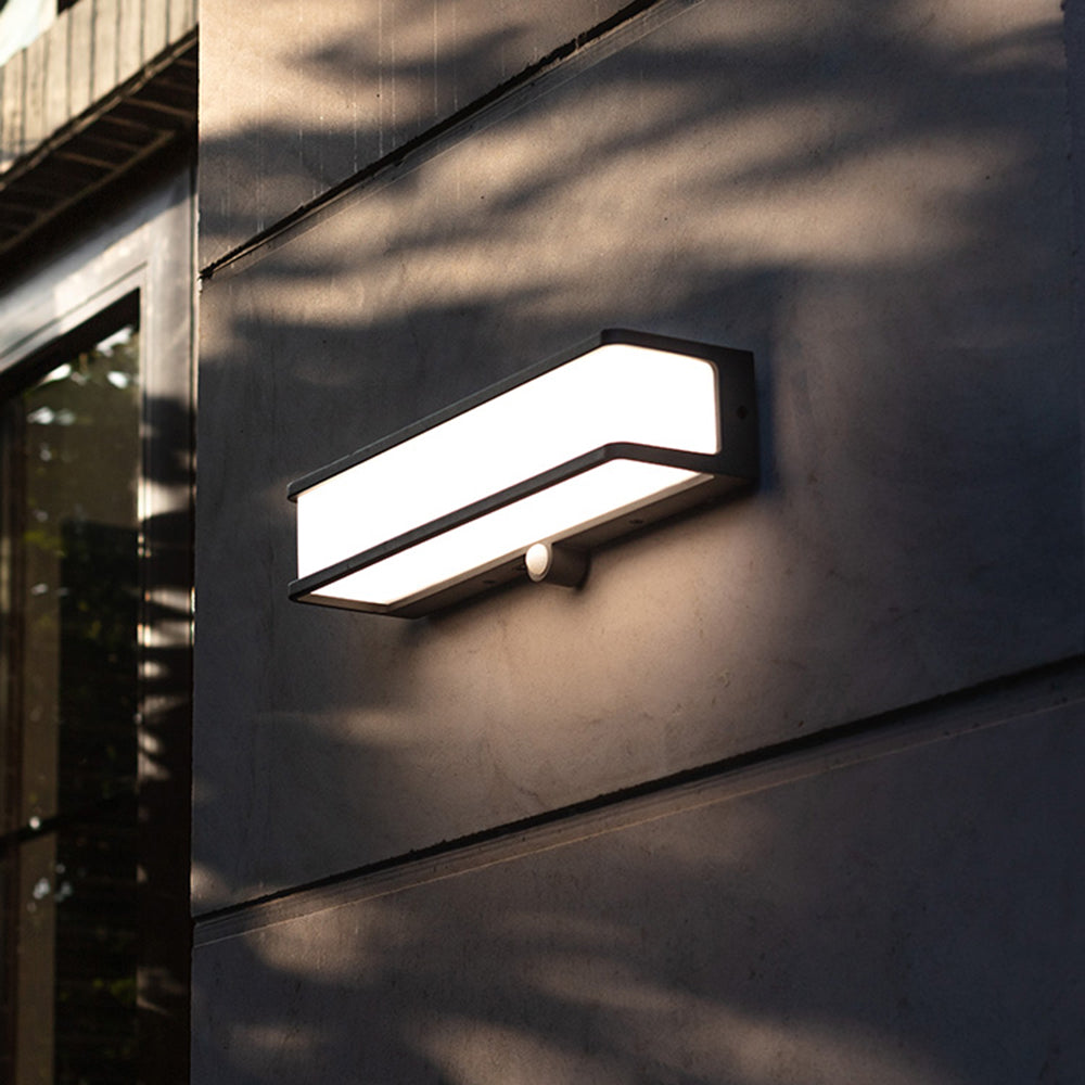 Orr Moderno LED Aplique Exterior Solar Blanco/Negro Pasillo/Balcón Acrílico 3 Tamaños 10CM 15CM 35CM