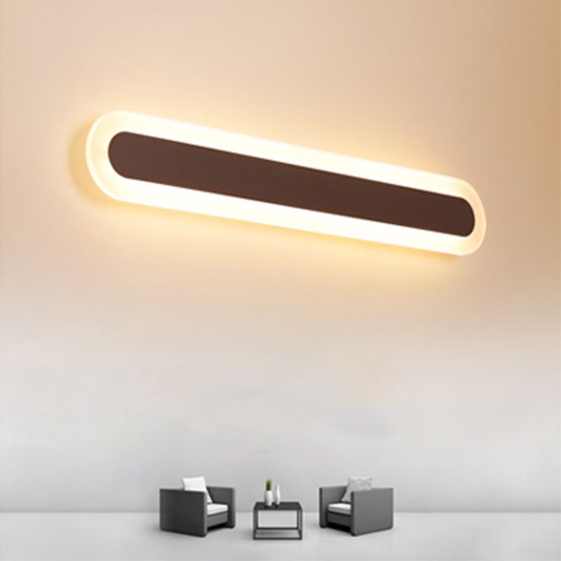 Edge Moderno Lineal LED Aplique Blanco/ Marrón Cuarto de Baño Metal Acrílico Tallas 40/59/80/99CM