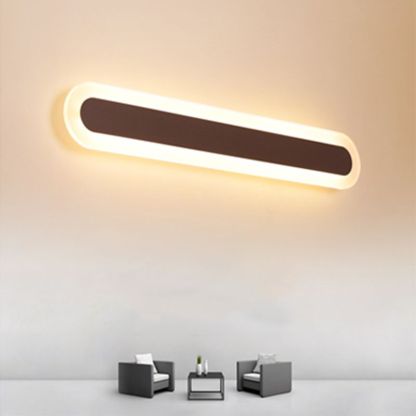 Edge Moderno Lineal LED Aplique Blanco/ Marrón Cuarto de Baño Metal Acrílico Tallas 40/59/80/99CM