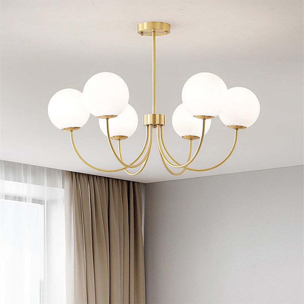 Valentina Vintage Lámpara Colgante Bola de Cristal Sala de Estar, Oro, Metal Vidrio