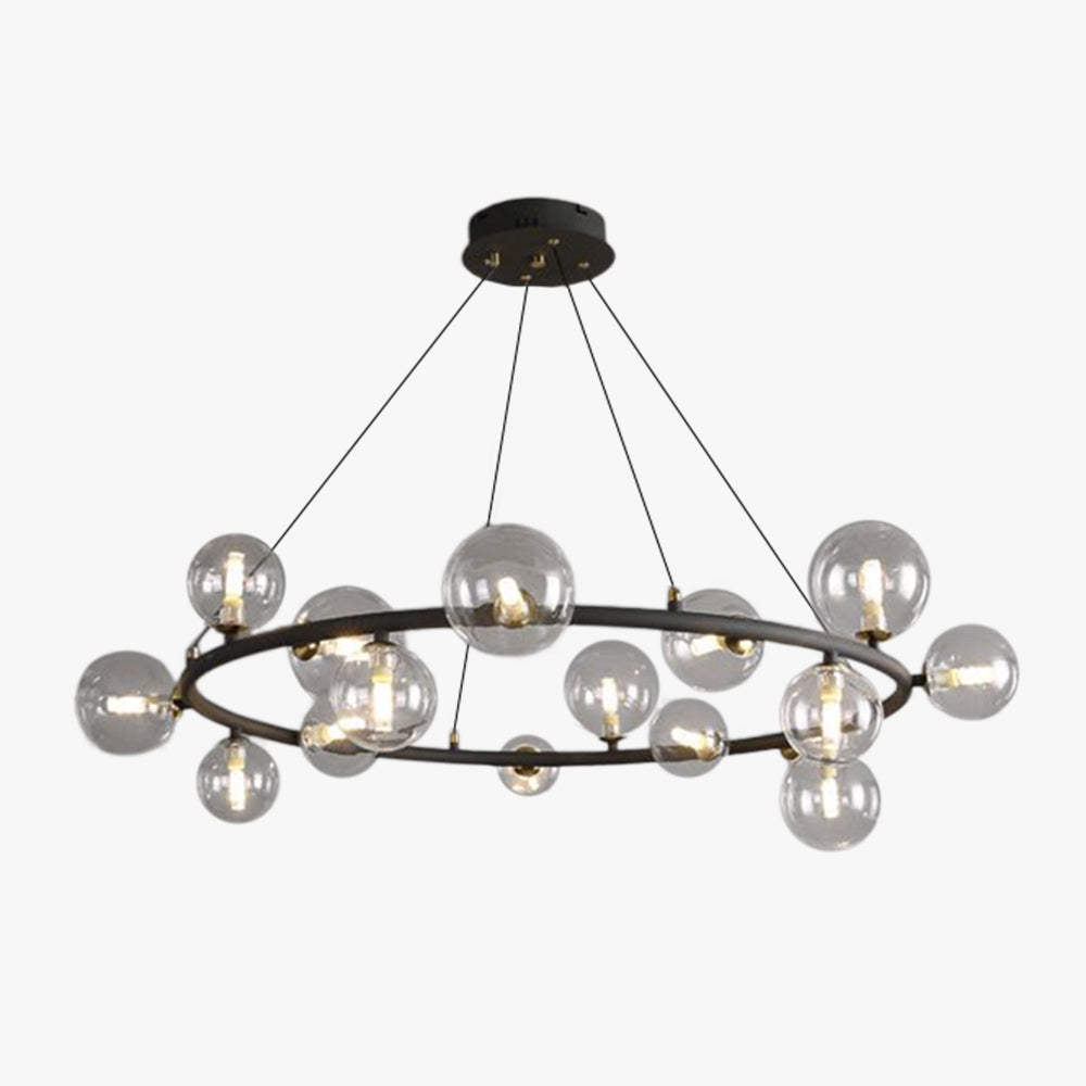 Valentina Moderno Bola de Cristal LED Lámparas de Araña Oro/Negro Mesa de Comedor/Sala de Estar Metal Con 3 Más Grandes