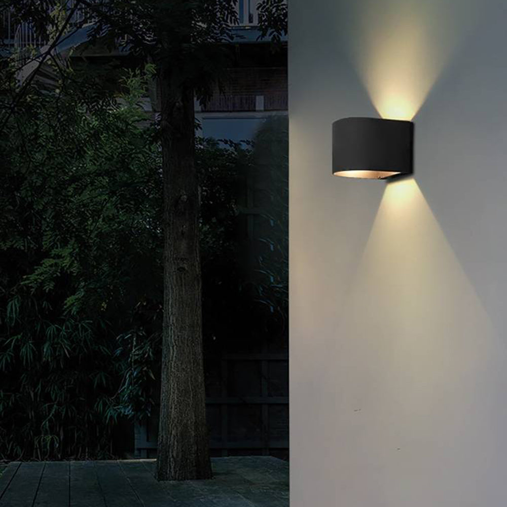 Orr Moderno Cilindro LED Aplique Exterior Negro Jardín Aluminio Vidrio 14CM Largo
