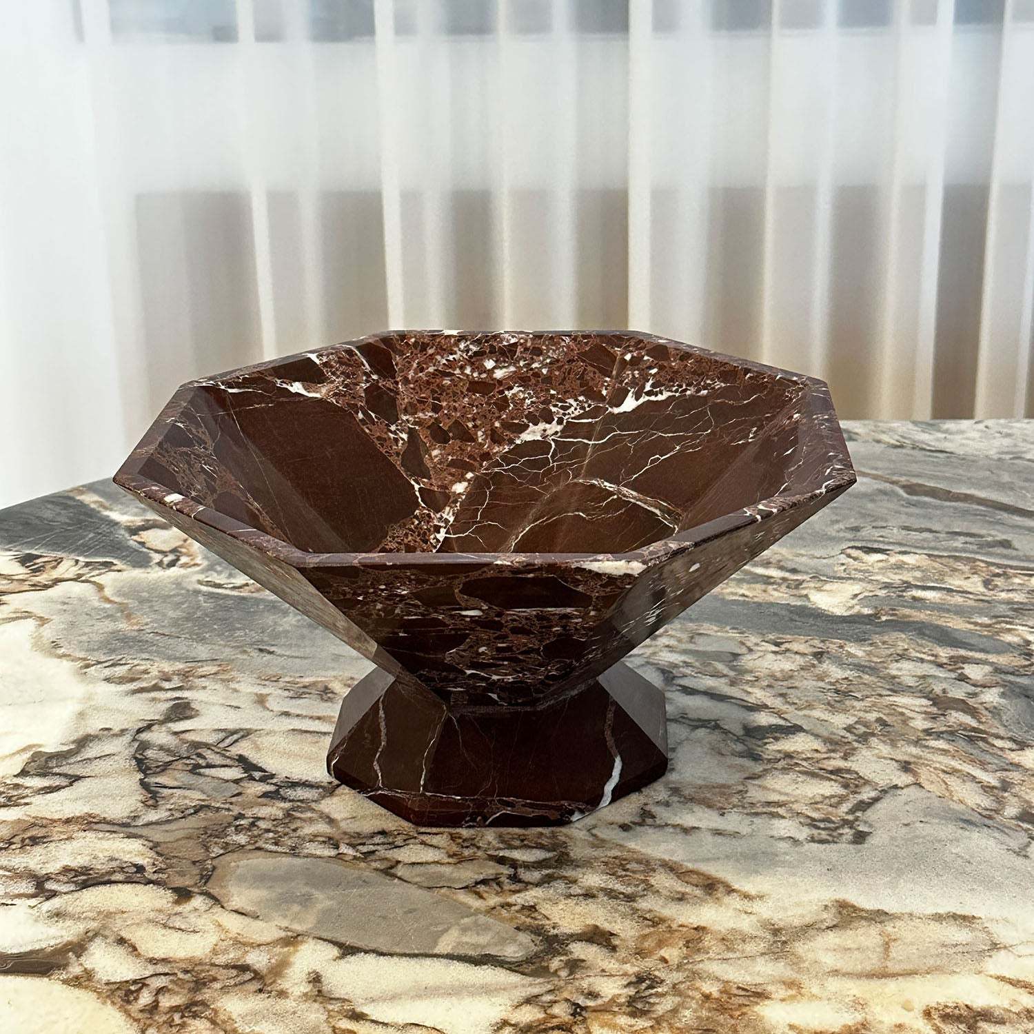 Facet Pedestal Bowl Bandeja De Almacenamiento