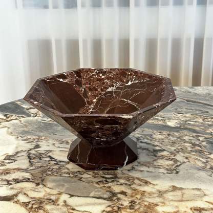 Facet Pedestal Bowl Bandeja De Almacenamiento