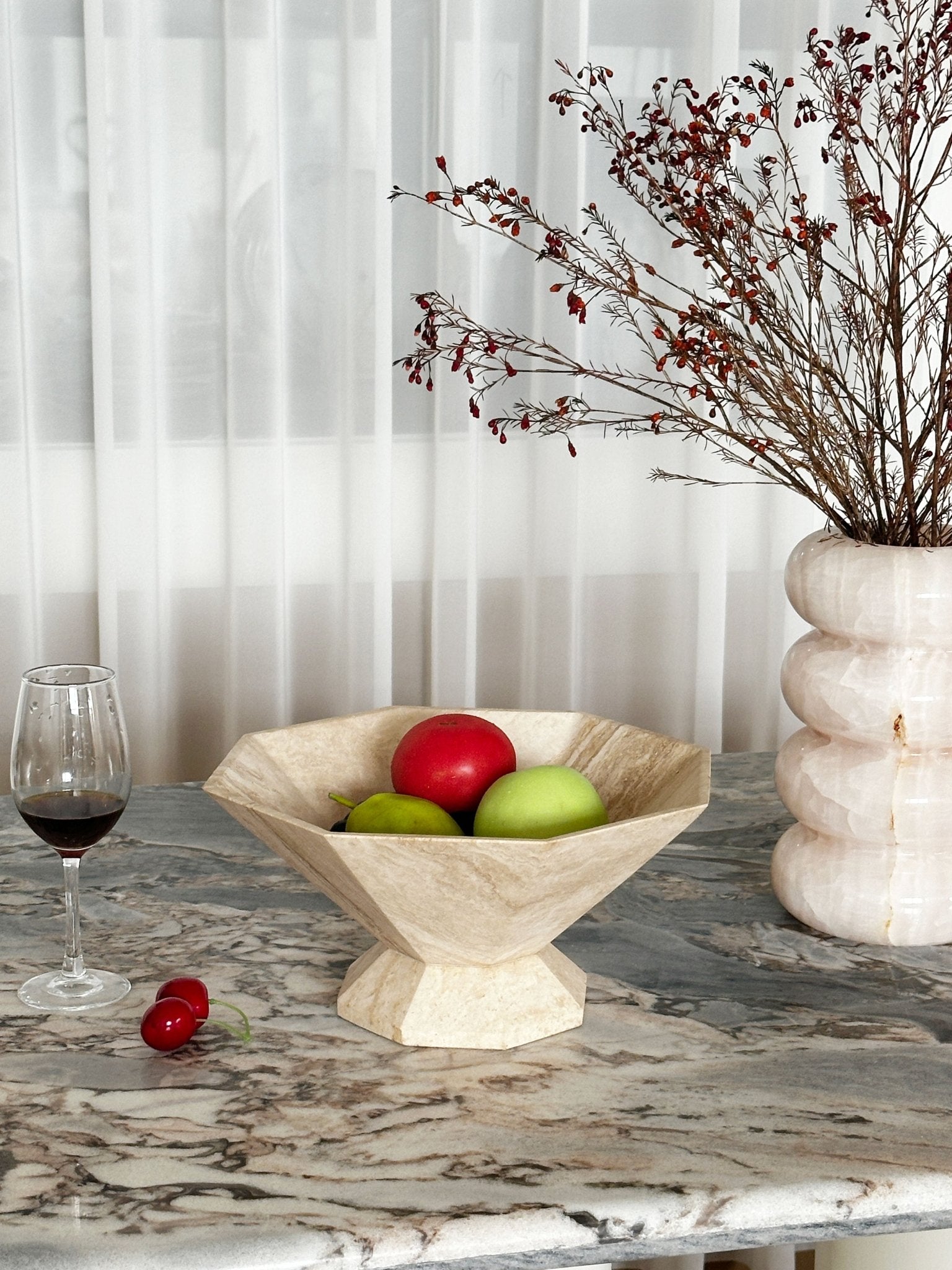 Facet Pedestal Bowl Bandeja De Almacenamiento