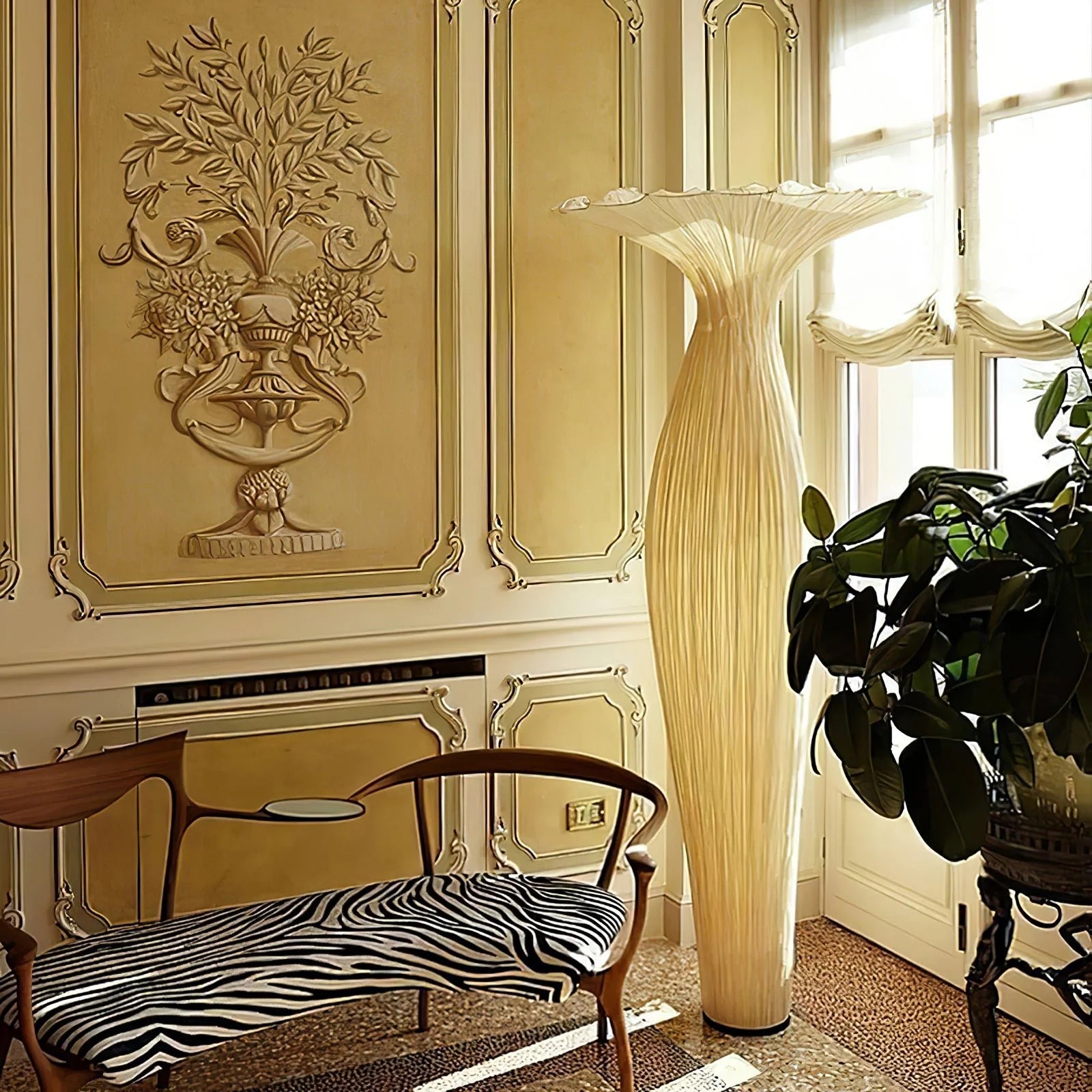Retro Vase Fabric Floor Lamp