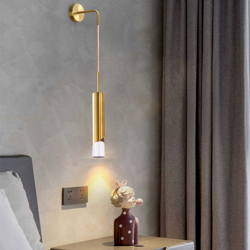 Edge Minimalista LED Lámpara Colgante Oro/Negro Dormitorio
