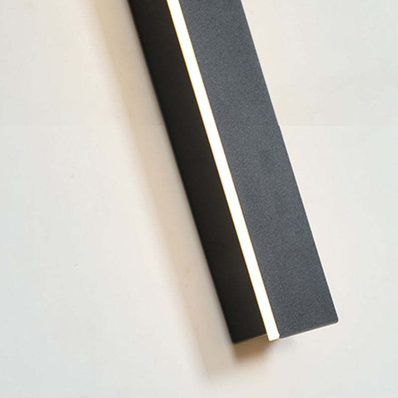 Edge Minimalista Lineal Metal Acrílico Aplique de Pared Exterior Negro