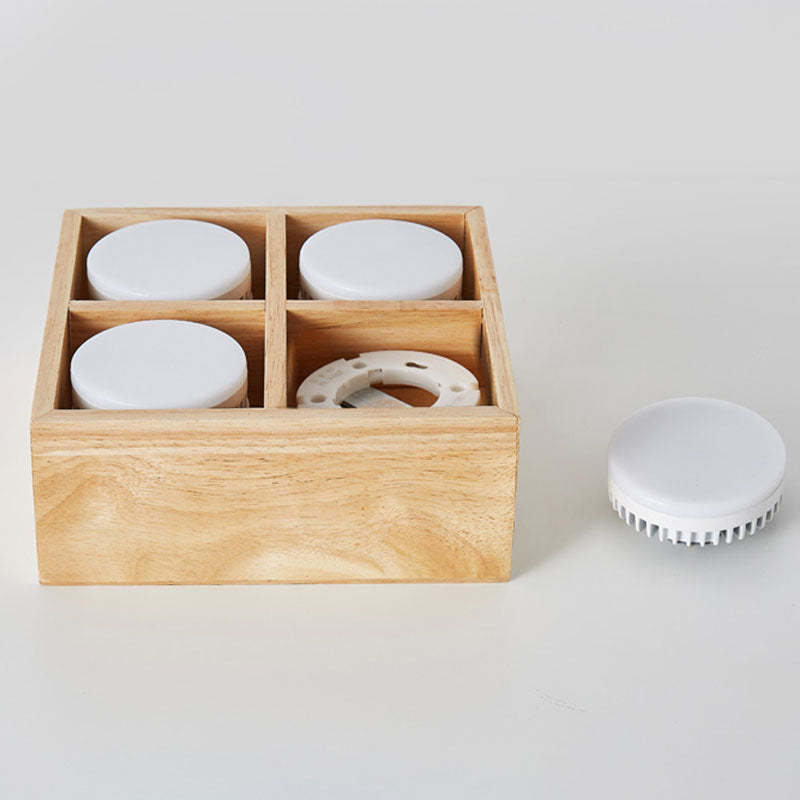 Ozawa Moderna Cuadrada Madera/Acrílico Lámpara de Techo Madera