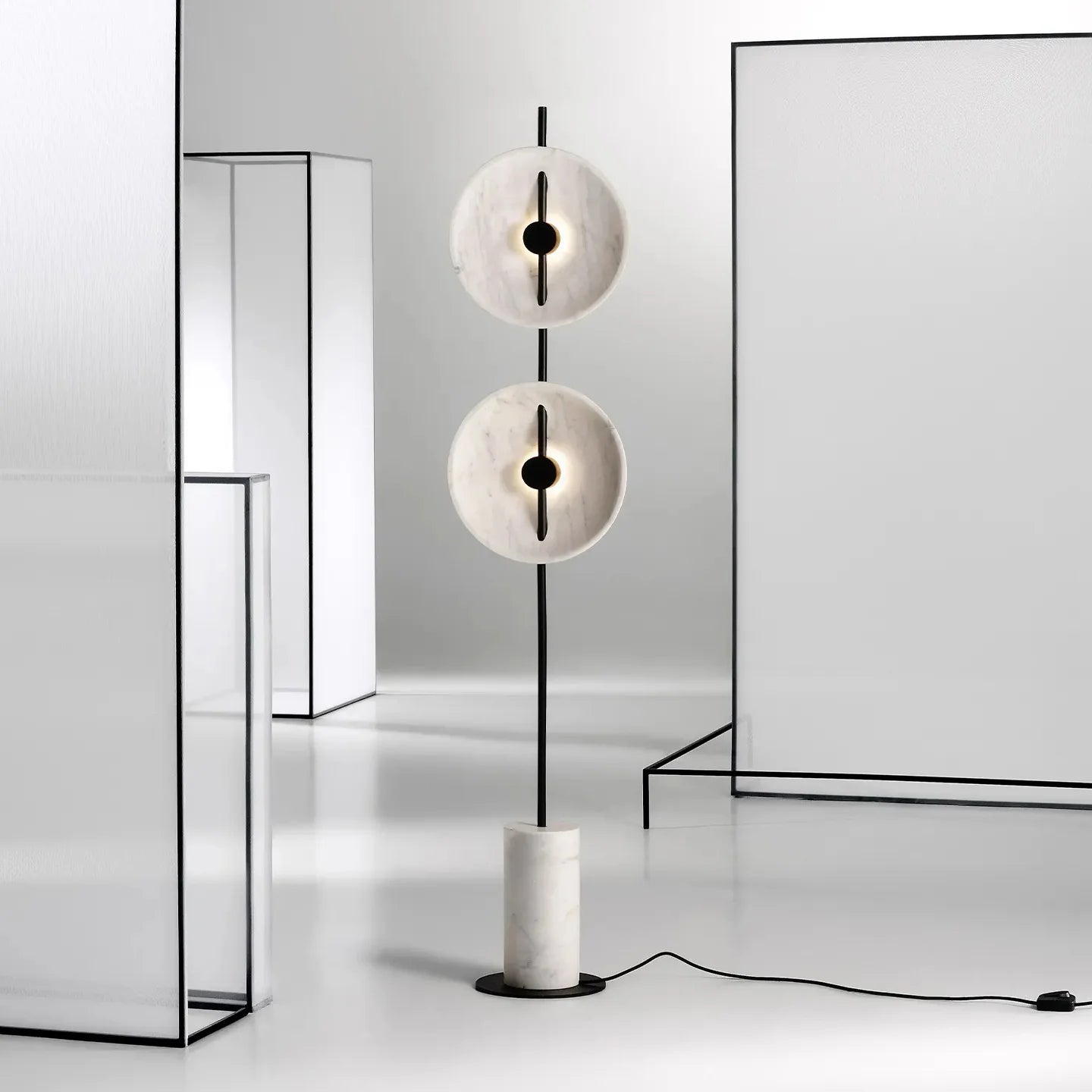 Dune Marble Round Resin Floor Lamp