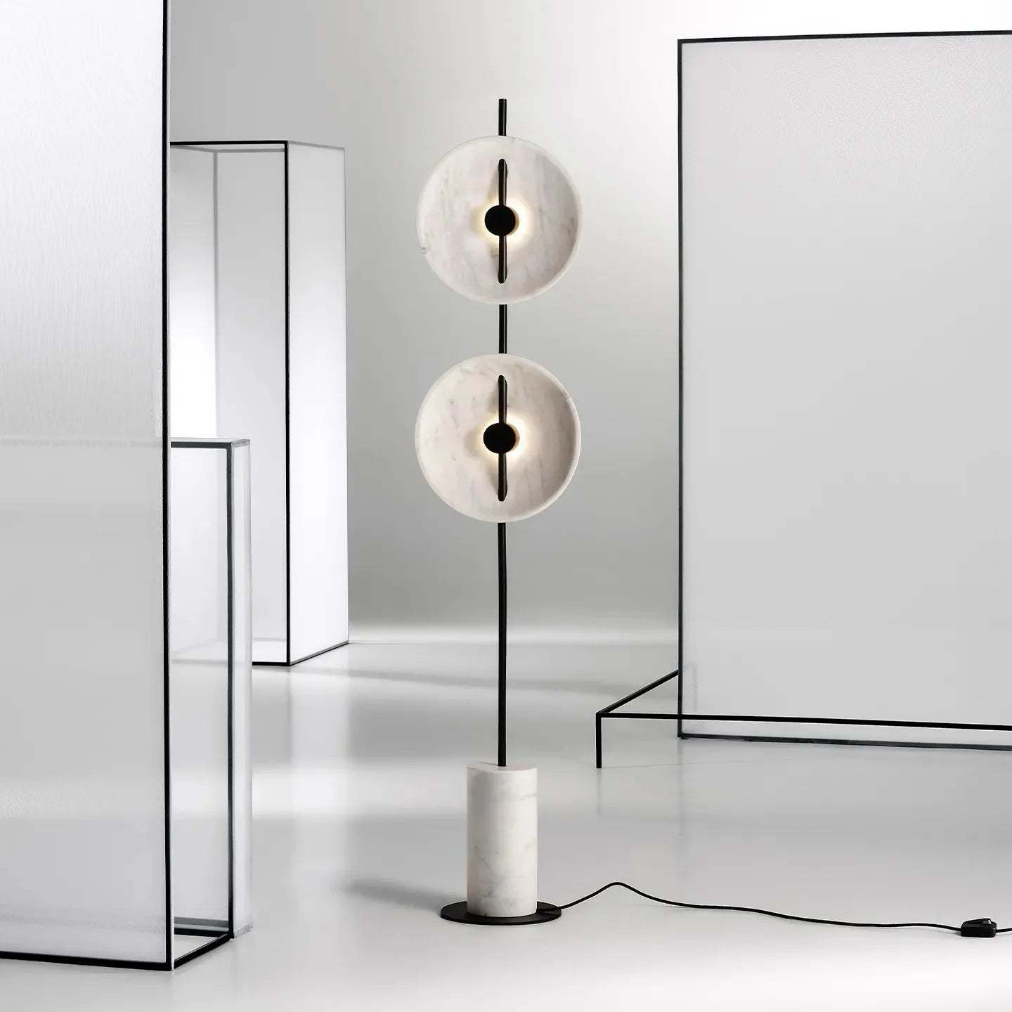 Dune Marble Round Resin Floor Lamp