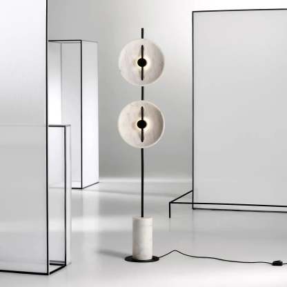 Dune Marble Round Resin Floor Lamp
