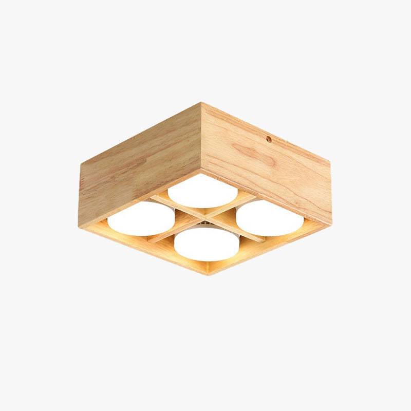 Ozawa Moderna Cuadrada Madera/Acrílico Lámpara de Techo Madera