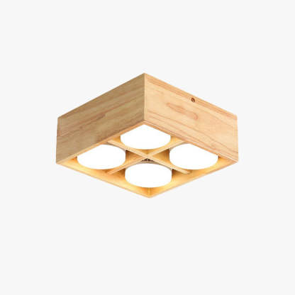 Ozawa Moderna Cuadrada Madera/Acrílico Lámpara de Techo Madera