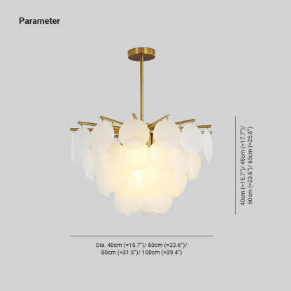 Verona Frosted Glass Disk Brass Chandelier