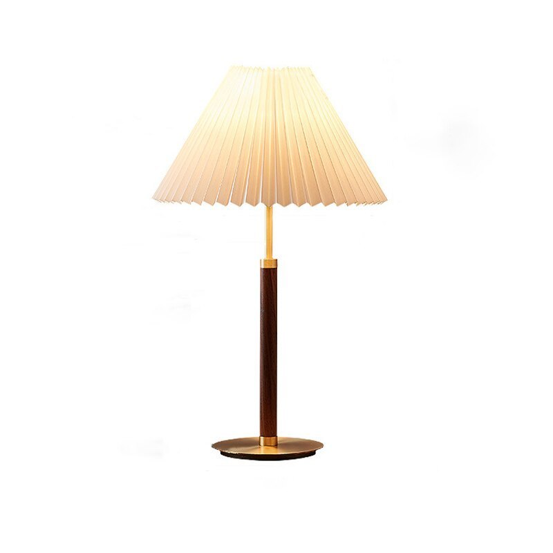 Ozawa Moderna Simple Metal/Tela Lámpara de Pie/Mesa, Nogal