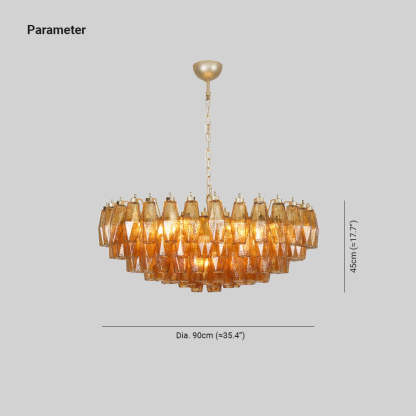 Muse Murano Rombo Ámbar Cristal Lámparas de Araña