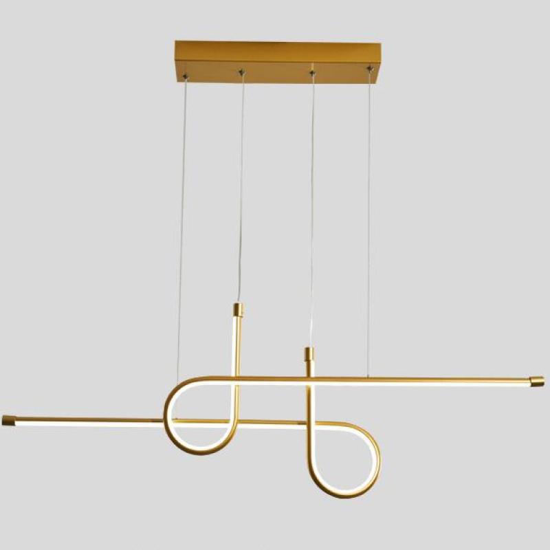 Bouvet Lámpara Colgante LED Comedor/Mesa de Comedor, Negro/Oro, Metal