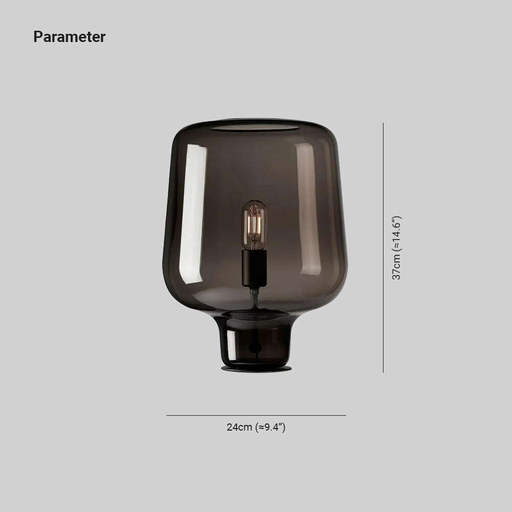 Axis Industrial Smoked Glass Table Lamp