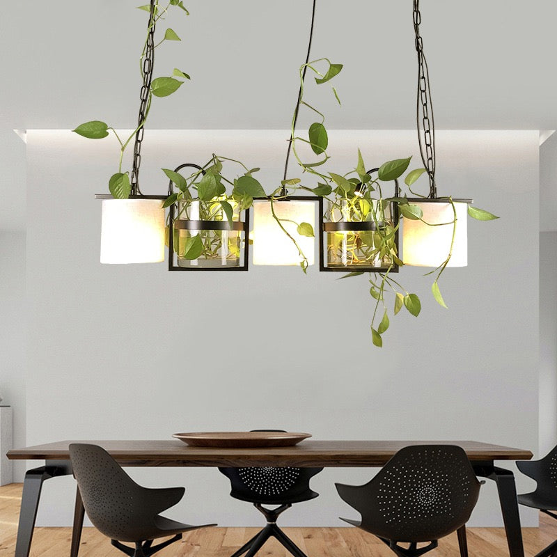 Nest Diseño Cilindro LED Lámpara Colgante Negro Salón/Dormitorio/Comedor Metal y Vidrio 90CM Largo