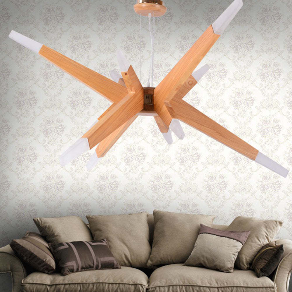 Ozawa Moderna Diseño Irregular Madera Lámpara Colgante Madera