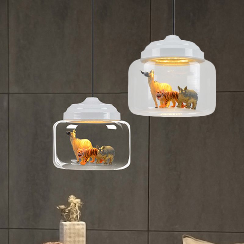 Leilani Lámpara Colgante LED Diseño Animal Negro/Blanco Sala De Estar/Dormitorio/Guardería Metal & Vidrio ∅ 24CM