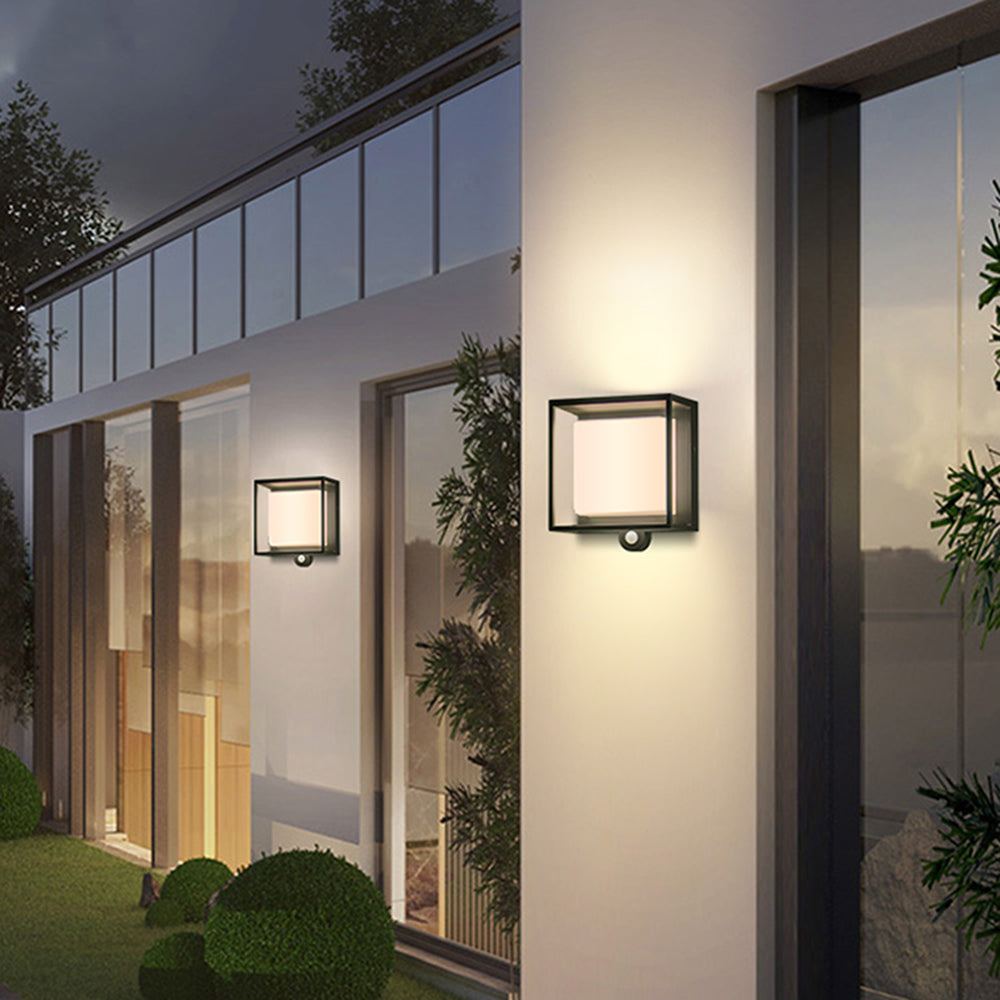 Orr Moderno Rectangular LED Lámpara de Pared Exterior Negro Pasillo Jardín
