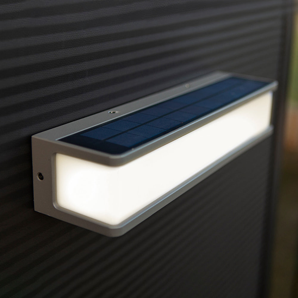 Orr Moderno LED Aplique Exterior Solar Blanco/Negro Pasillo/Balcón Acrílico 3 Tamaños 10CM 15CM 35CM