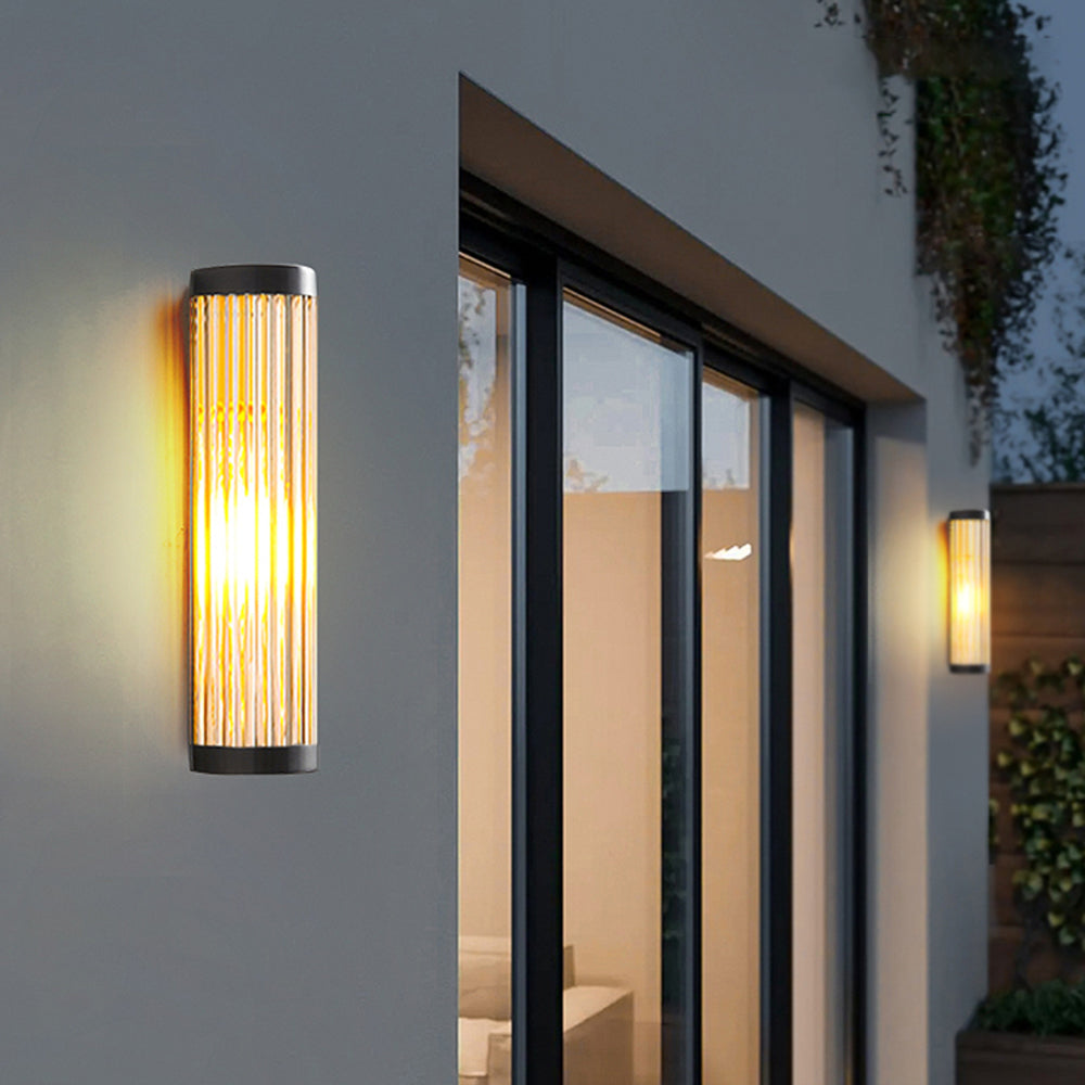 Orr Moderno Semicircular LED Aplique Exterior Negro Jardín Metal Vidrio