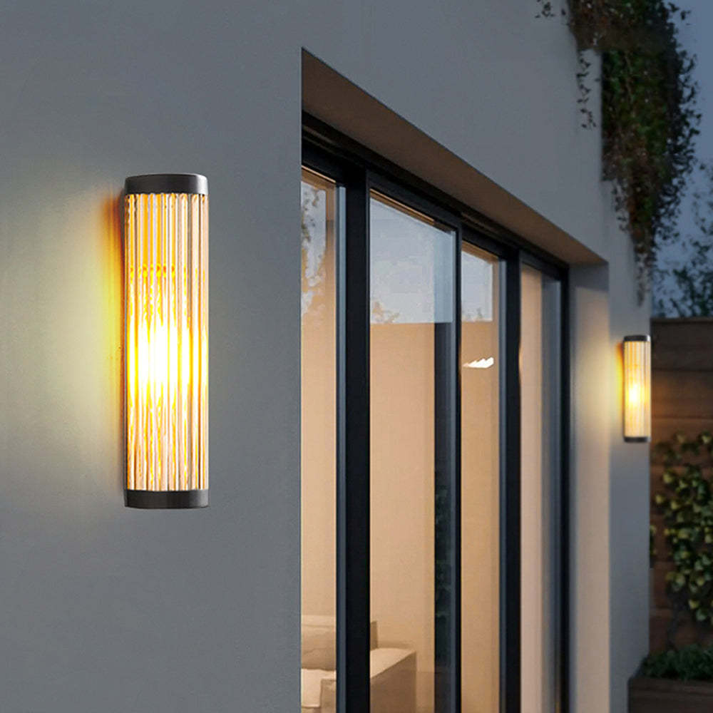 Orr Moderno Semicircular LED Aplique Exterior Negro Jardín Metal Vidrio