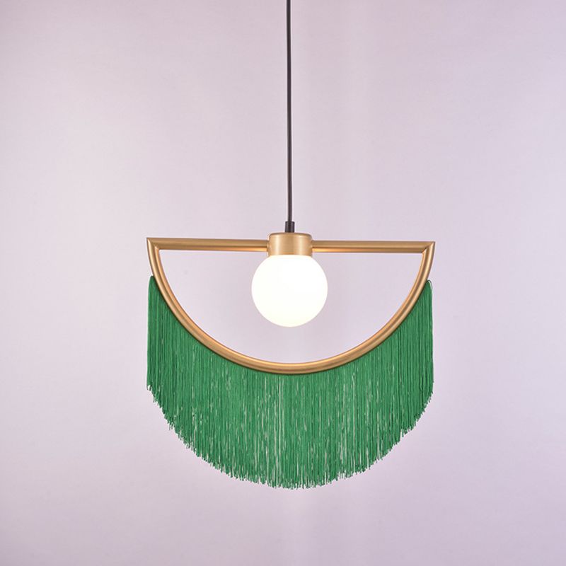 Minori Semicircular Lámpara Colgante, 4 Colores, Metal Tejido