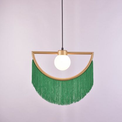 Minori Semicircular Lámpara Colgante, 4 Colores, Metal Tejido