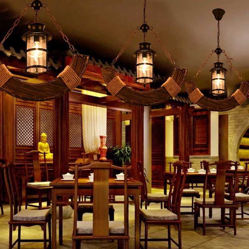 Austin Lámpara Colgante, 3 Estilos Para Mesa de Bar/Comedor Madera