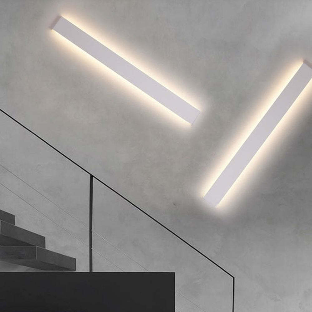 Edge Moderno LED Aplique Interior Rectangular Negro/Cuarto de Baño/Salón Blanco/Dorado